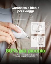 Carica l'immagine nel visualizzatore di Gallery, Belkin Caricatore da parete compatto da 45 W con cavo da USB-C a USB-C, ricarica rapida per Apple iPhone 16, 15, 14, Plu