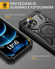 Carica l'immagine nel visualizzatore di Gallery, Lanhiem Cover per iPhone 12 Pro Max, 14FT Antiurto, 360° Supporto, Nero