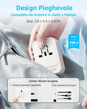 Carica l'immagine nel visualizzatore di Gallery, Adattatore Universale da Viaggio, con 2 USB-C(PD 20W) e 1 USB-A