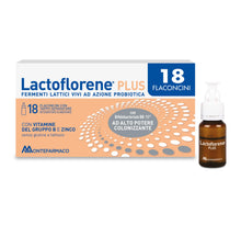 Carica l'immagine nel visualizzatore di Gallery, Lactoflorene Plus, Integratore Fermenti Lattici Vivi per l'Equilibrio Intestinale, con Zinco e Vitamine B, 18 Flaconcini