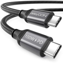 Carica l'immagine nel visualizzatore di Gallery, deleyCON 1m USB C PD3.0 (100W Ricarica Rapida) USB-C a USB-C per iPhone 17 16 15 Pro Max Air Galaxy S26 S25 S24 S23 S22 