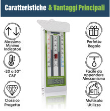 Carica l'immagine nel visualizzatore di Gallery, Termometro digitale massimo-minimo per serra, giardino, al chiuso o all’aperto, impermeabile IP65