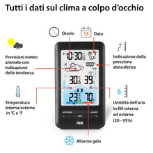 Carica l'immagine nel visualizzatore di Gallery, ADE Stazione meteo Digitale con Sensore Esterno Wireless | Qualita Aria Monitoraggio | Ventilazione Consigliata | Termom