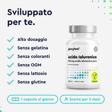 Carica l'immagine nel visualizzatore di Gallery, Acido Ialuronico Integratore, Puro 525mg ad Alto Dosaggio, per Pelle, Articolazioni e Ossa, con 500-700 kDa per Capsula,