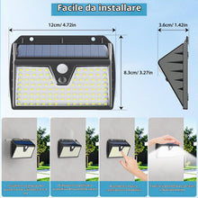 Carica l'immagine nel visualizzatore di Gallery, Lampade Solari Esterne, Sensore Movimento IP65 Impermeabile, Bianco Freddo