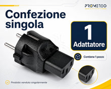 Carica l'immagine nel visualizzatore di Gallery, Adattatore convertitore Schuko Maschio a IEC C13 Femmina 16A IEC320 per UPS
