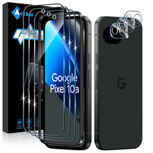 Carica l'immagine nel visualizzatore di Gallery, Aerku Pellicola Vetro Temperato per Google Pixel 10A 5G, 3 Pezzi Protettiva e 3 Pezzi Protezione Lente Fotocamera, Durez