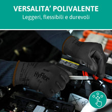 Carica l'immagine nel visualizzatore di Gallery, Ansell HyFlex 48-101 Guanti da Lavoro Sottili, Fodera Elastica con Rivestimento in Poliuretano, Protezione Professionale