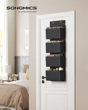 Carica l'immagine nel visualizzatore di Gallery, SONGMICS Organizer da Porta, Organizer Armadio da Appendere Dietro Porta, Portaoggetti con 4 Tasche, per Camera da Letto, Bagno, Dispensa, Cucina, 12 x 33,5 x 100 cm, Nero Inchiostro RDH004B01