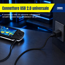 Carica l'immagine nel visualizzatore di Gallery, Cavo Ricarica USB per PSP 1000 2000 3000 E1000, Alimentatore 1m DC 4.0x1.7mm