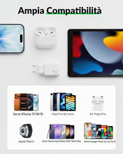 Carica l'immagine nel visualizzatore di Gallery, 20W Caricatore Caricabatterie USB C + 2M Cavo per iPhone 18 Pro Max 17 16