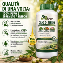 Carica l'immagine nel visualizzatore di Gallery, FERTIBONO Olio di Neem 100% Puro, 500 ml, Spremuto a Freddo | Multiuso per Piante, Orto e Giardino
