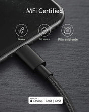 Carica l'immagine nel visualizzatore di Gallery, Anker Cavo USB C a Lightning 1m Nylon MFi Ricarica Rapida per iPhone