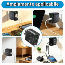 Carica l'immagine nel visualizzatore di Gallery, Caricatore USB Multiplo 65W 6 Porte con QC 3.0 per iPhone 16 15 14 Galaxy