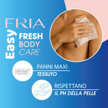 Carica l'immagine nel visualizzatore di Gallery, Fria Easy Fresh Body Care, Panni Igiene Corpo Fuori Casa, Profumo The Verde, Azione Detergente Senza Risciacquo, Dermato
