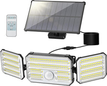 Carica l'immagine nel visualizzatore di Gallery, Faretti Solari a LED da Esterno con Sensore di Movimento, Luce Solare Led Esterno con Telecomando 4 Modes 2000mAh IP67 I