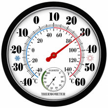 Carica l'immagine nel visualizzatore di Gallery, Termometro e igrometro per interni ed esterni - Termometro da parete da 25 cm che indica la temperatura ambiente, l'umid