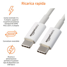 Carica l'immagine nel visualizzatore di Gallery, Amazon Basics Cavo di ricarica rapida da USB-C a USB-C, velocità 480 Mbps, certificato USB-IF, per ricarica rapida Apple