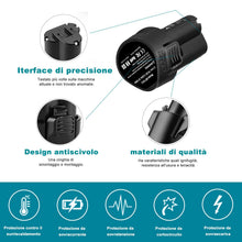 Carica l'immagine nel visualizzatore di Gallery, 2 Pezzi 10.8V 3500mAh Batteria per Makita 10.8V batterie BL1013