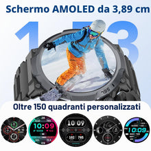 Carica l'immagine nel visualizzatore di Gallery, Orologio Smartwatch Uomo, Schermo AMOLED 1,53, Autonomia 30g, Orologio Militare Uomo Chiamate Bluetooth, Monitoraggio Fr