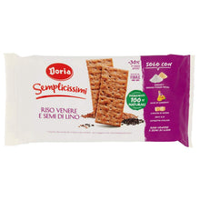 Carica l'immagine nel visualizzatore di Gallery, Doria - Semplicissimi Cracker, Riso Nero e Semi di Lino - Ingredienti 100% Naturali - Confezione da 8 Pacchetti