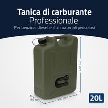 Carica l'immagine nel visualizzatore di Gallery, hünersdorff 802010 Tanica carburante professionale da 20 litri per benzina