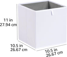 Carica l'immagine nel visualizzatore di Gallery, Amazon Basics Cubi portaoggetti ripiegabili, in tessuto, confezione da 6, colore bianco, dimensione: 26,7 x 26,7 x 28 cm