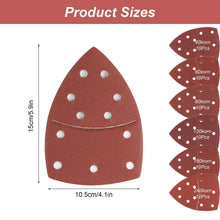 Carica l'immagine nel visualizzatore di Gallery, 60 Foglicarta Triangolari Carta Vetrata Per Legno 11 Fori Carta Abrasiva
