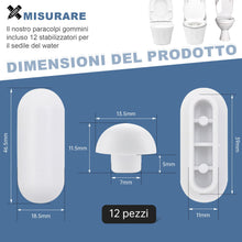 Carica l'immagine nel visualizzatore di Gallery, 2 Set Paracolpi per Sedili WC a Incastro (12 Pezzi), Gommini di Ricambio Grigio senza Colla per Copriwater, Spessori in 