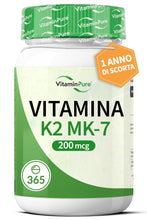 Carica l'immagine nel visualizzatore di Gallery, Vitamina K2 MK7 200 mcg, 365 Micro Compresse - VitaminPure