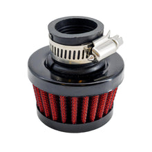 Carica l'immagine nel visualizzatore di Gallery, Simoni Racing ARTC Kit Pop-off con Mini Filtro Nero 25 mm e Cup Stopper Rosso, per Abarth 500 595 Grande Punto e Alfa Ro