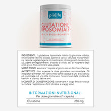 Carica l'immagine nel visualizzatore di Gallery, Glutatione Liposomiale 250 mg PiùLife, 60 Capsule Vegetali