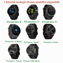 Carica l'immagine nel visualizzatore di Gallery, 20mm Cinturino Compatibile per Garmin Vivoactive 6/5/3 Bracciale