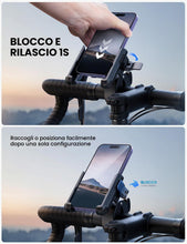 Carica l'immagine nel visualizzatore di Gallery, Lamicall Supporto Telefono Bicicletta【1S Bloccato &amp; Sbloccato】360°Rotazione