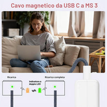 Carica l'immagine nel visualizzatore di Gallery, Cavo di ricarica magnetico 3 USB-C 140 W 2 m per MacBook Pro 14/16" e MacBook Air M2, cavo di ricarica magnetico compati