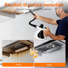 Carica l'immagine nel visualizzatore di Gallery, Ibergrif Pulitore a vapore portatile 1050W, 9 accessori