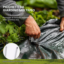 Carica l'immagine nel visualizzatore di Gallery, Velway Set di 50 Picchetti per Telo Pacciamatura - 150x36mm Ø 3 mm Antiruggine Picchetti da Giardino - Fissaggio per Tes