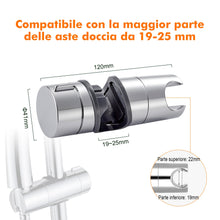 Carica l'immagine nel visualizzatore di Gallery, Ibergrif Supporto Soffione Doccia per Saliscendi 18-25 mm, Argento M20404