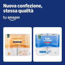 Carica l'immagine nel visualizzatore di Gallery, by Amazon Carta Igienica (Rotolo Maxi) Trapuntata a 2 Veli, Morbida e Delicata, 4 Rotoli (1 Confezione da 4), 500 Strapp
