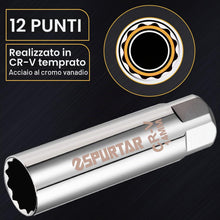 Carica l'immagine nel visualizzatore di Gallery, Spurtar Bussola Candela 14 mm Magnetica 12 Punti Parete Sottile 3/8"