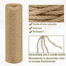 Carica l'immagine nel visualizzatore di Gallery, corda di canapa naturale, Corda Sisal per Tiragraffi per Gatti da 8mm *10m, Cordas Decorativa, Spago per Giardinaggio, C