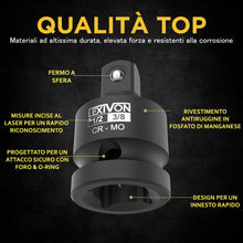 Carica l'immagine nel visualizzatore di Gallery, LEXIVON Adattatori per bussola ad impatto, Kit riduttori per bussola 1/4" - 3/8" - 1/2", per avvitatore Makita, Milwauke