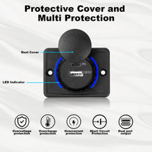 Carica l'immagine nel visualizzatore di Gallery, Caricabatteria da auto Dual USB 4.8 A, QC3.0 USB-A &amp; USB-C ricarica rapida presa per caricabatterie da auto, 12 V-24 V, 