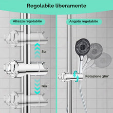 Carica l'immagine nel visualizzatore di Gallery, Alyvisun Universale Supporto Soffione Doccia con 2 Ganci