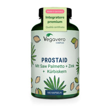 Carica l'immagine nel visualizzatore di Gallery, Integratore PROSTATA Vegavero® | 180 capsule | con Serenoa Repens, Ortica, Zucca, Zinco e Selenio | Titolato in Acidi Gr