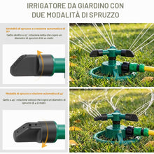 Carica l'immagine nel visualizzatore di Gallery, 2Pz Irrigatore da Giardino, Irrigatore Rotante a 360° con 3 Bracci