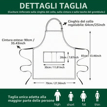 Carica l'immagine nel visualizzatore di Gallery, 3 Pezzi Nero Grembiule, Regolabili Cuoco Grembiule con 3 Tasche per Donna Uomo, Professionale Lavoro Grembiule per Cucin