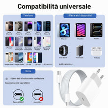 Carica l'immagine nel visualizzatore di Gallery, 20W Caricatore USB C, Charger con 2M Cavo per Samsung Galaxy per iPhone 17 16 15 Plus Pro Max iPad Huawei Xiaomi Oppo, R