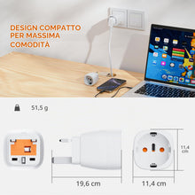 Carica l'immagine nel visualizzatore di Gallery, Bigfish Adattatore Presa Inglese 2 Pezzi, Adattatore UK, Adattatore Spina Inglese, Adattatore UK Tipo G dalla UE a Inghi