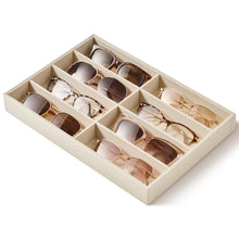Carica l'immagine nel visualizzatore di Gallery, Pickpiff Organizer Occhiali da Sole, Organizer Occhiali Velluto 8 Scomparti, 35x24x4cm, Beige